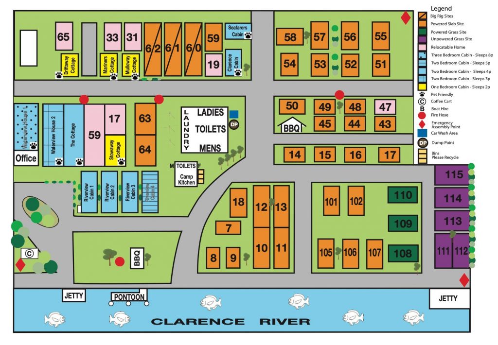 Fishing Haven Holiday Park Map